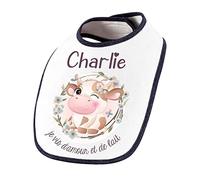 Planetee Bavoir Charlie Amour et Biberon de Lait Vache