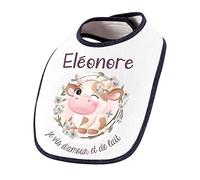 Planetee Bavoir Eleonore Amour et Biberon de Lait Vache