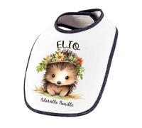 Planetee Bavoir Elio Bouille d'amour Hérisson | Lange Serviette Personnalisable Bébé Coton Doux Cadeau Naissance Nourrison Baby Shower