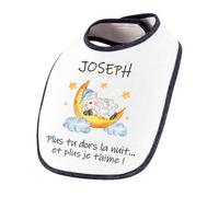 Planetee Bavoir Joseph Dodo Mouton | Lange Serviette Personnalisable Bébé Coton Doux Cadeau Naissance Nourrison Baby Shower