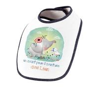 Planetee Bavoir Léon Aventure lapin éléphant | Lange Serviette Personnalisable Bébé Coton Doux Cadeau Naissance Nourrison Baby Shower