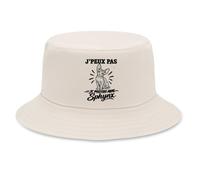 Planetee Bob Premium Beige J’Peux Pas Je préfère Mon Sphynx J'peux Pas Minimaliste | Coton Brossé 260 g/m² Taille Unique Homme Femme | Chapeau de Soleil Pêche Randonnée Festival