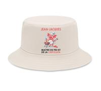 Planetee Bob Premium Beige Jean-Jacques maître du feu et de la chipolata | Coton Brossé 260 g/m² Taille Unique Homme Femme | Chapeau de Soleil Pêche Randonnée Festival