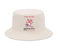 Planetee Bob Premium Beige Jean-Michel maître du feu et de la chipolata | Coton Brossé 260 g/m² Taille Unique Homme Femme | Chapeau de Soleil Pêche Randonnée Festival