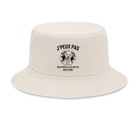 Planetee Bob Premium Beige J'peux Pas Mon Amour de Dalmatien m'attend | Dalmatien Mur Déchiré | Coton Brossé 260 g/m² Taille Unique Homme Femme | Chapeau de Soleil Pêche Randonnée Festival