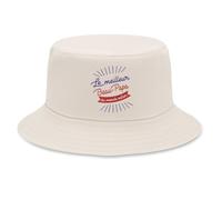 Planetee Bob Premium Beige Le Meilleur Beau-Papa du Monde Entier | Coton Brossé 260 g/m² Taille Unique Homme Femme | Chapeau de Soleil Pêche Randonnée Festival | Cadeau Anniversaire Fête des Pères