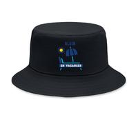 Planetee Bob Premium Noir Alain en Vacances Casquette Noire | Coton Brossé 260 g/m² Taille Unique Homme Femme | Chapeau de Soleil Pêche Randonnée Festival | Cadeau Anniversaire Fête des Pères