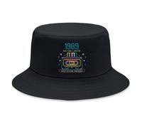 Planetee Bob Premium Noir Édition Limitée 48 Casquette Noire | Coton Brossé 260 g/m² Taille Unique Homme Femme | Chapeau de Soleil Pêche Randonnée Festival | Cadeau Anniversaire Fête des Pères