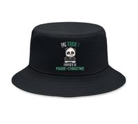 Planetee Bob Premium Noir Pas Touche Propriété de Marie-Christine | Coton Brossé 260 g/m² Taille Unique Homme Femme | Chapeau de Soleil Pêche Randonnée Festival | Cadeau Anniversaire Fête des Pères