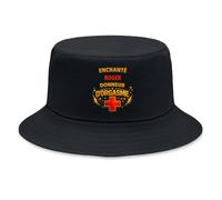 Planetee Bob Premium Noir Roger Donneur d'Orgasme Casquette Noire | Coton Brossé 260 g/m² Taille Unique Homme Femme | Chapeau de Soleil Pêche Randonnée Festival | Cadeau Anniversaire Fête des Pères