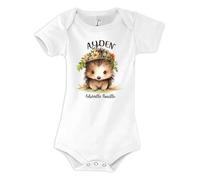 Planetee Body Ayden Bouille d'amour Hérisson 3-6 mois | Bébé 100% Coton Manches Courtes Personnalisable Bébé Cadeau Naissance Nourrison Baby Shower