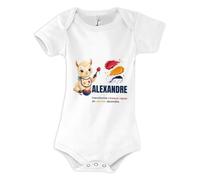 Planetee Body Bébé Alexandre | Coton Peigné Boutons Pression à l'Entrejambe 3-6 mois à 18-24 mois | Manches Courtes Fille Garçon Mixte | Cadeau Naissance Baby Shower