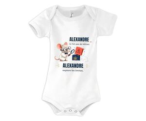 Planetee Body Bébé Alexandre | Coton Peigné Boutons Pression à l'Entrejambe 3-6 mois à 18-24 mois | Manches Courtes Fille Garçon Mixte | Cadeau Naissance Baby Shower