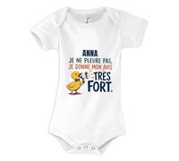 Planetee Body Bébé Anna | Coton Peigné Boutons Pression à l'Entrejambe 3-6 mois à 18-24 mois | Manches Courtes Fille Garçon Mixte | Cadeau Naissance Baby Shower