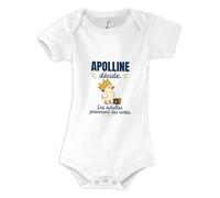 Planetee Body Bébé Apolline | Coton Peigné Boutons Pression à l'Entrejambe 3-6 mois à 18-24 mois | Manches Courtes Fille Garçon Mixte | Cadeau Naissance Baby Shower