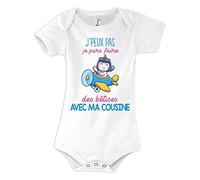 Planetee Body bébé Bêtises avec Cousine Licorne Avion Humour Naissance Cadeau Bébé Anniversaire Noël