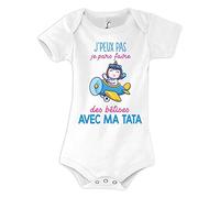 Planetee Body bébé Bêtises avec Tata Licorne Avion Humour Naissance Cadeau Bébé Anniversaire Noël