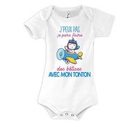 Planetee Body bébé Bêtises avec Tonton Licorne Avion Humour Naissance Cadeau Bébé Anniversaire Noël