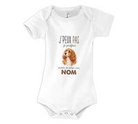 Planetee Body Bébé Cavapoo | Coton Peigné Boutons Pression à l'Entrejambe 3-6 mois à 18-24 mois | Manches Courtes Fille Garçon Mixte | Cadeau Propriétaire Chien Naissance Baby Shower
