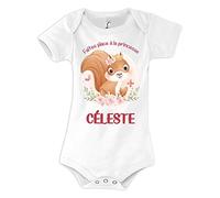 Planetee Body bébé Céleste Princesse Écureuil 6/12 mois Humour Naissance Cadeau Bébé Anniversaire Noël