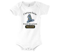 Planetee Body bébé C'est pas facile d'avoir des parents Moldus - Collection référence Film pour les bébés sorciers et sorcières 18/23 mois