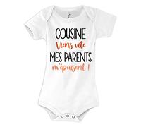 Planetee Body bébé Cousine viens vite mes Parents m'épuisent Humour Naissance Cadeau Bébé Anniversaire Noël