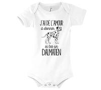 Planetee Body bébé Dalmatien Amour Humour Naissance Cadeau Bébé Anniversaire Noël