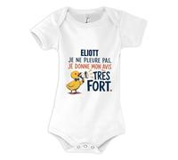 Planetee Body Bébé Eliott | Coton Peigné Boutons Pression à l'Entrejambe 3-6 mois à 18-24 mois | Manches Courtes Fille Garçon Mixte | Cadeau Naissance Baby Shower