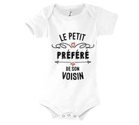 Planetee Body bébé garçon Le Petit préféré de Son Voisin Humour Naissance Cadeau Bébé Anniversaire Noël
