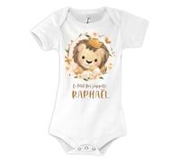 Planetee Body bébé garçon Raphaël bébé Lion Roi 3/6 mois Humour Naissance Cadeau Bébé Anniversaire Noël