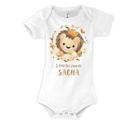 Planetee Body bébé garçon Sacha bébé Lion Roi 3/6 mois Humour Naissance Cadeau Bébé Anniversaire Noël