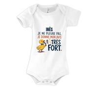 Planetee Body Bébé Inès | Coton Peigné Boutons Pression à l'Entrejambe 3-6 mois à 18-24 mois | Manches Courtes Fille Garçon Mixte | Cadeau Naissance Baby Shower