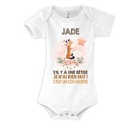 Planetee Body bébé Jade Cou Monté Girafe 3/6 mois Humour Naissance Cadeau Bébé Anniversaire Noël