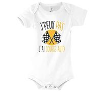 Planetee Body bébé Je Peux Pas J'Ai Course Auto Humour Naissance Cadeau Bébé Anniversaire Noël
