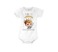 Planetee Body Bébé Je suis le Roi | Vêtement bébé humour mignon sans manche pour garçon 100% Coton Manches Courtes | Cadeau Naissance Nourrison 18/24 mois