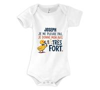 Planetee Body Bébé Joseph | Coton Peigné Boutons Pression à l'Entrejambe 3-6 mois à 18-24 mois | Manches Courtes Fille Garçon Mixte | Cadeau Naissance Baby Shower