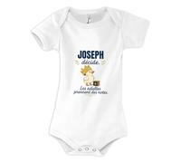 Planetee Body Bébé Joseph | Coton Peigné Boutons Pression à l'Entrejambe 3-6 mois à 18-24 mois | Manches Courtes Fille Garçon Mixte | Cadeau Naissance Baby Shower