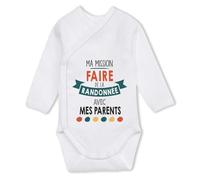 Planetee Body Bébé kimono Ma mission Randonnée avec mes Parents Humour Coton Ouverture Croisée Cadeau Naissance Anniversaire Noël 6-12 Mois