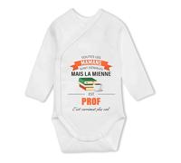 Planetee Body Bébé kimono Maman Prof Humour Manches Longues Coton Ouverture Croisée Cadeau Naissance Anniversaire Noël 6-12 Mois