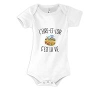 Planetee Body Bébé L’Eure-et-Loir c’est la vie | Coton Peigné Boutons Pression à l'Entrejambe 3-6 mois à 18-24 mois | Manches Courtes Fille Garçon Mixte | Cadeau Naissance Baby Shower