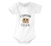 Planetee Body Bébé Le scrapbooking c'est la vie | Coton Peigné Boutons Pression à l'Entrejambe 3-6 mois à 18-24 mois | Manches Courtes Fille Garçon Mixte | Cadeau Créatrice Naissance Baby Shower