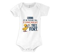 Planetee Body Bébé Louna | Coton Peigné Boutons Pression à l'Entrejambe 3-6 mois à 18-24 mois | Manches Courtes Fille Garçon Mixte | Cadeau Naissance Baby Shower