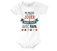 Planetee Body bébé Ma Mission Baby Foot avec Papa Humour Naissance Cadeau Bébé Anniversaire Noël