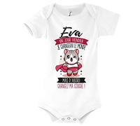 Planetee Body bébé Manches Courtes Prénom Fille Eva Humour Naissance Cadeau Bébé Anniversaire Noël