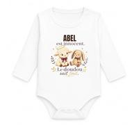 Planetee Body Bébé Manches Longues Abel | Coton 170 g/m² Blanc 3 mois à 18 mois | Bébé Fille Garçon Mixte | Cadeau Naissance Baby Shower Bapteme