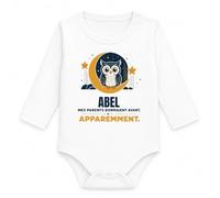 Planetee Body Bébé Manches Longues Abel | Coton 170 g/m² Blanc 3 mois à 18 mois | Bébé Fille Garçon Mixte | Cadeau Naissance Baby Shower Bapteme