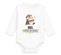 Planetee Body Bébé Manches Longues Abel | Coton 170 g/m² Blanc 3 mois à 18 mois | Bébé Fille Garçon Mixte | Cadeau Naissance Baby Shower Bapteme