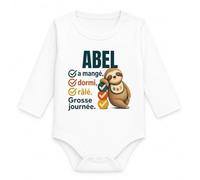 Planetee Body Bébé Manches Longues Abel | Coton 170 g/m² Blanc 3 mois à 18 mois | Bébé Fille Garçon Mixte | Cadeau Naissance Baby Shower Bapteme