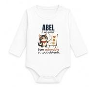 Planetee Body Bébé Manches Longues Abel | Coton 170 g/m² Blanc 3 mois à 18 mois | Bébé Fille Garçon Mixte | Cadeau Naissance Baby Shower Bapteme