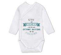 Planetee Body bébé manches longues Antoine Bébé parfait Coton - Cadeau Naissance Nourrisson Baby Shower